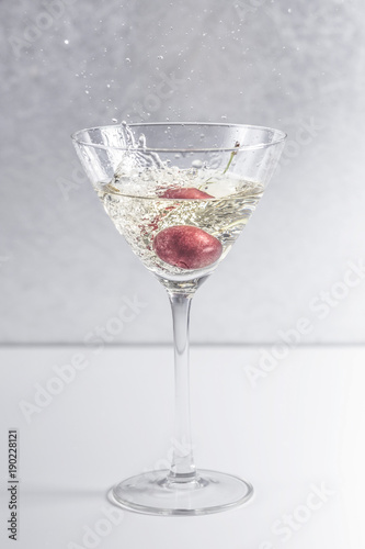 cherry in a cocktail glass