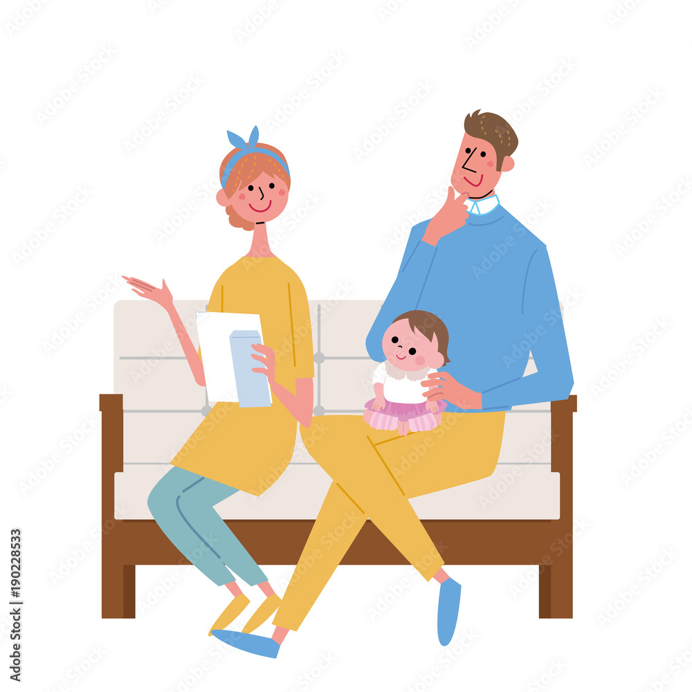 手紙を受け取る 家族 イラスト
手紙を受け取る 家族 イラスト