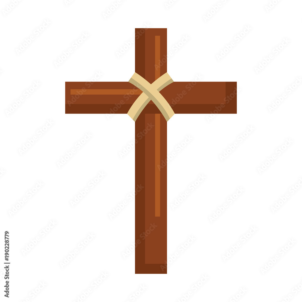 religious wooden cross christianity symbol vector illustration