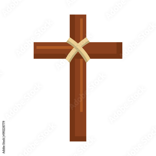 religious wooden cross christianity symbol vector illustration