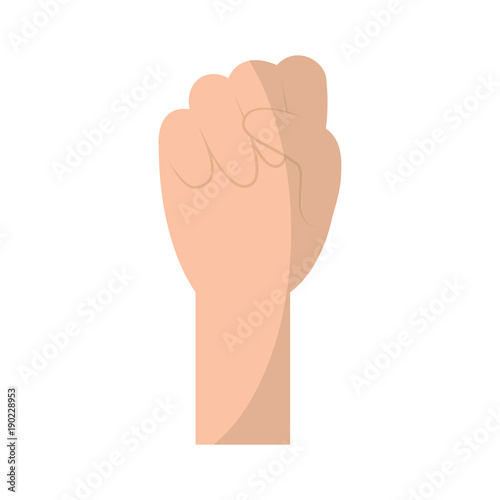 human hand fist held gesture icon vector illustration