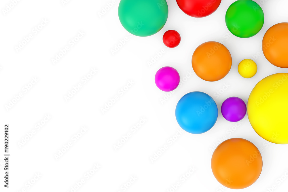 Colorful Balls with Place for Yours Design. 3d Rendering
