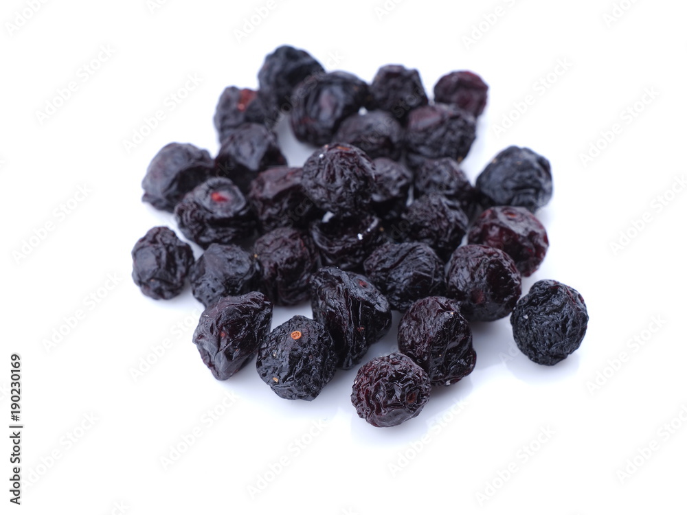 dry cherry berries on white background dry cherry berries on white background