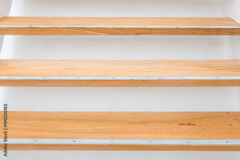 wooden stairs made from plank (front view) for background wooden stairs made from plank (front view) for background