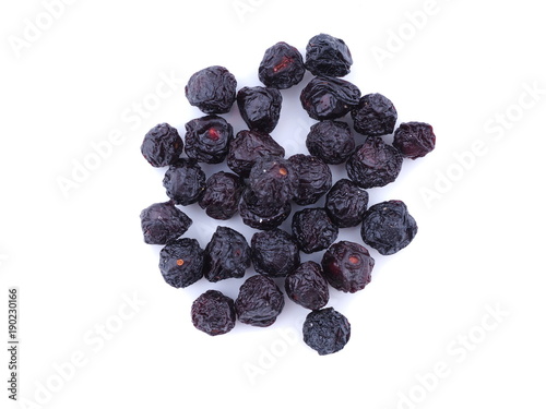 dry cherry berries on white background