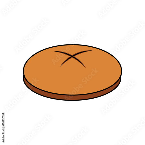 bread round loaf served as a meal accompaniment vector illustration