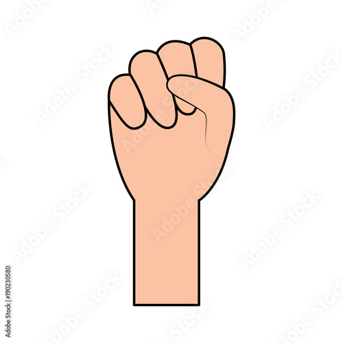 human hand fist held gesture icon vector illustration