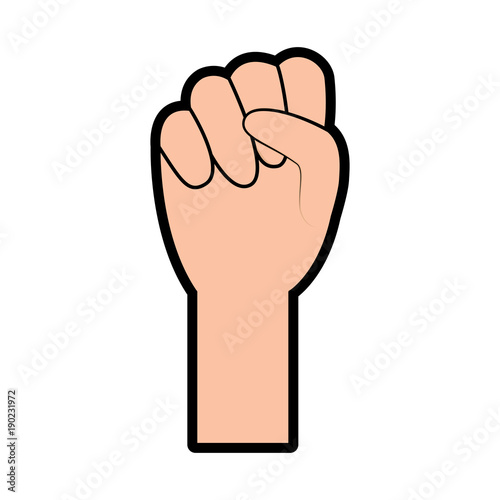 human hand fist held gesture icon vector illustration