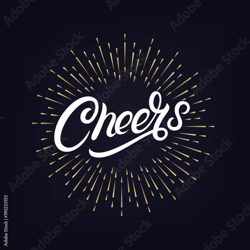 Photo Cheers hand written lettering