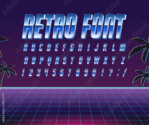 Font style 80 s.