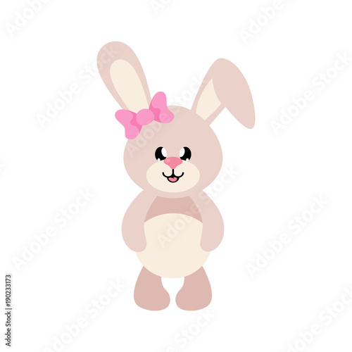 cartoon cute bunny girl with bow
