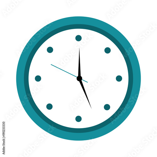 round clock time hour object icon vector illustration