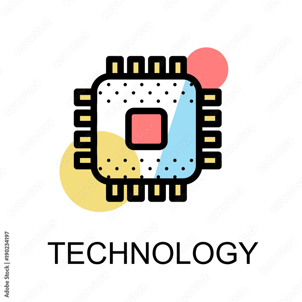 Chip icon for high technology illustration Chip icon for high technology illustration