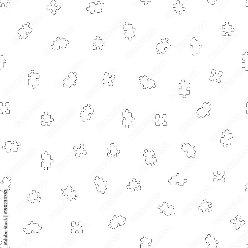 Seamless pattern with puzzles. Square vector illustration.