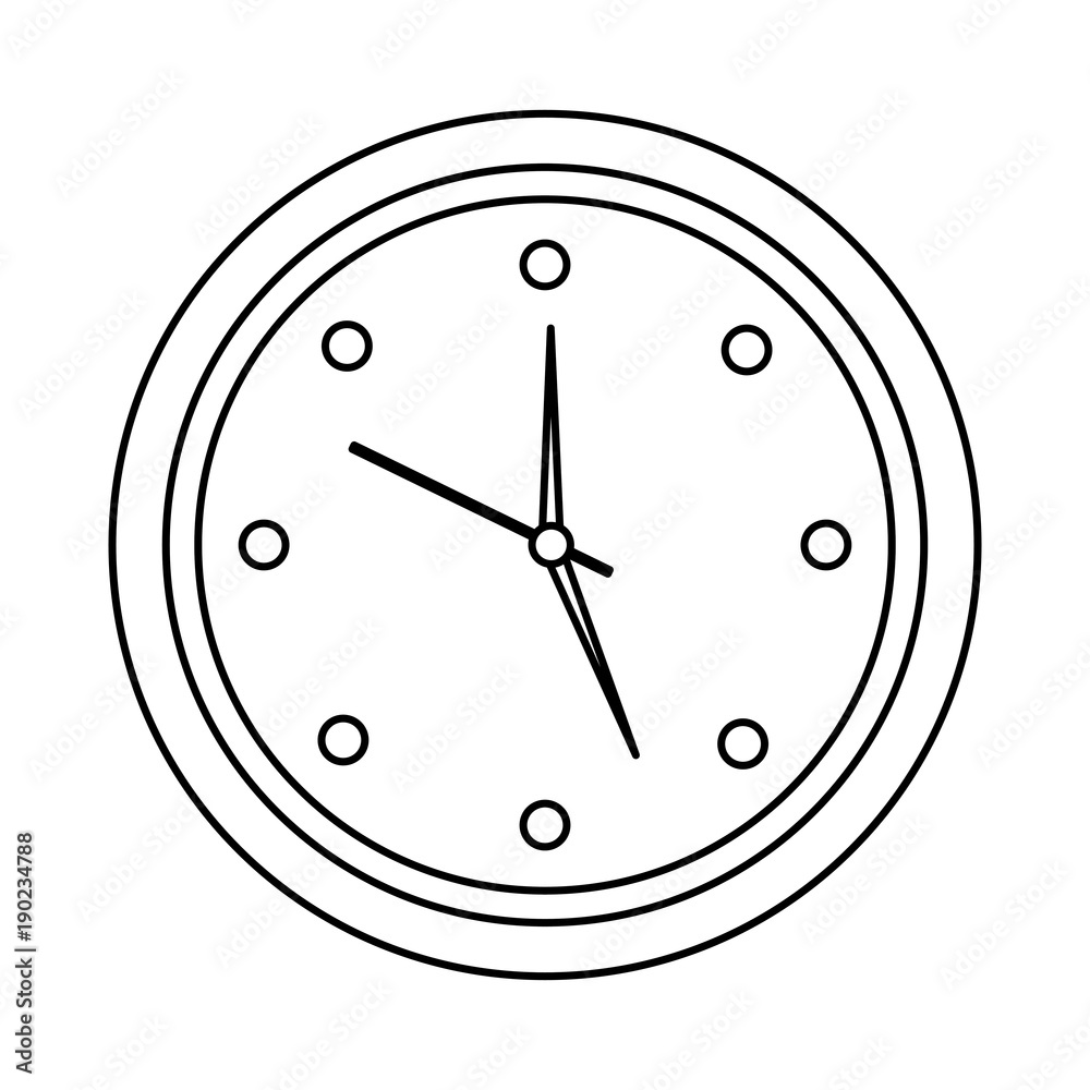 round clock time hour object icon vector illustration outline design round clock time hour object icon vector illustration outline design