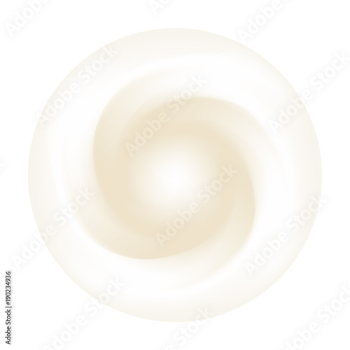 Creamy swirl directly above