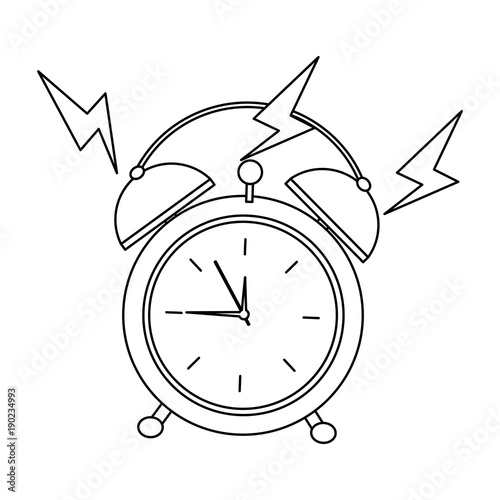 round clock alarm wake up ring icon vector illustration outline design