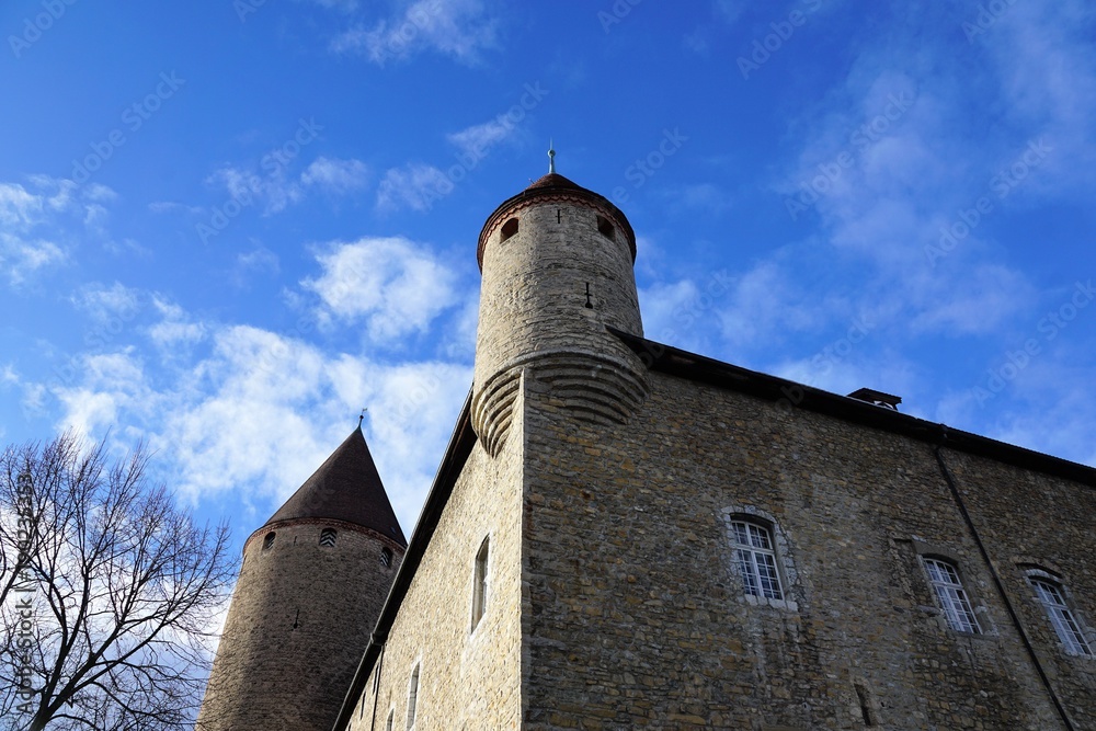 Burg in Bulle in gruyer in der schweiz