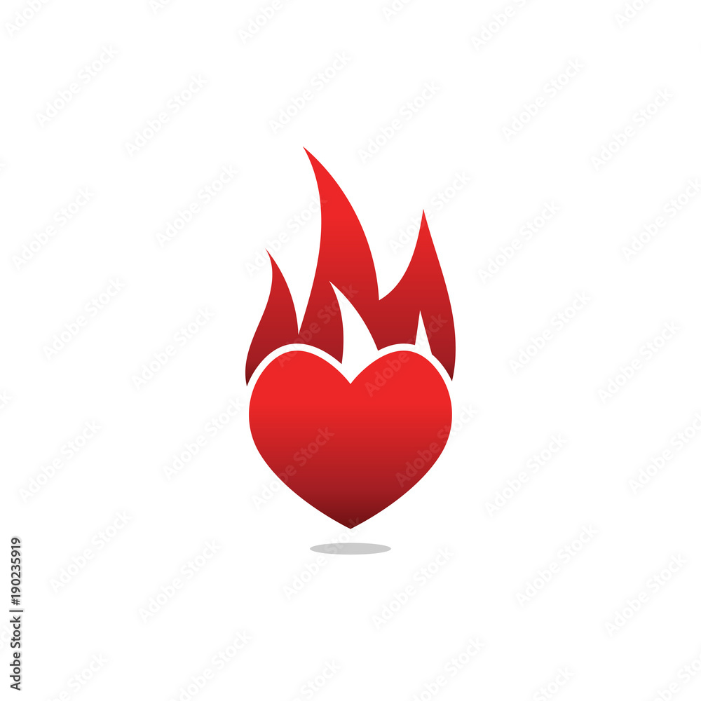 Burnt heart love logo icon design template vector Burnt heart love logo icon design template vector