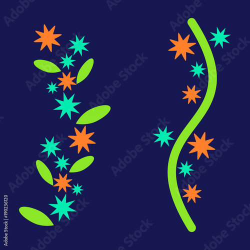 Blue orange green decorative tile