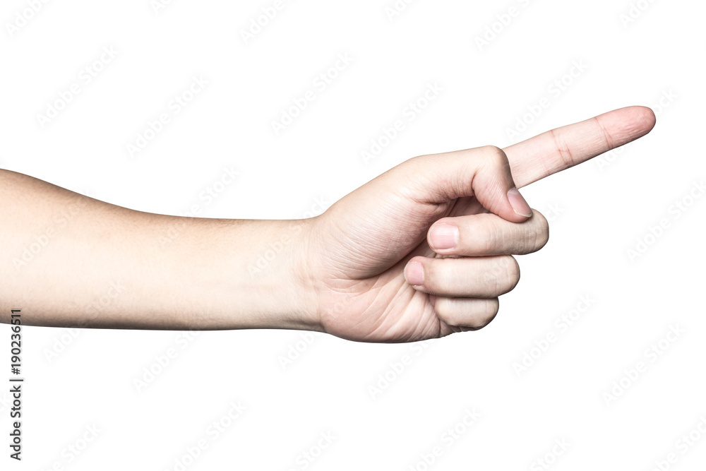 Hand touching or pointing to something Hand touching or pointing to something