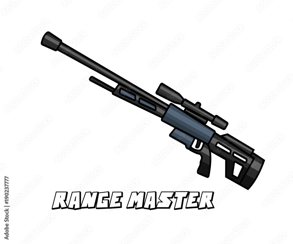 sniper riffle weapon model range master cartoon design