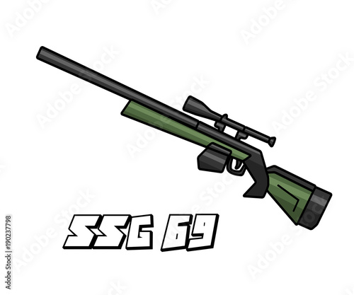 sniper riffle weapon model ssg69 cartoon design