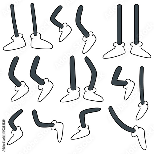 vector set of cartoon leg