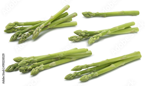 Raw asparagus set 2 isolated on white background