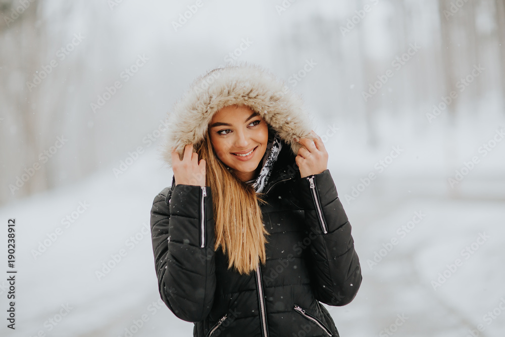 Pretty young woman on a winter day Pretty young woman on a winter day