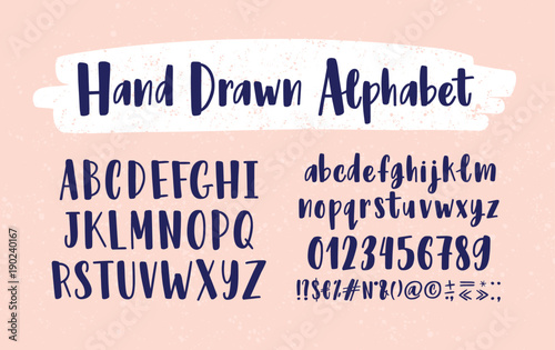 Stylish hand drawn english alphabet