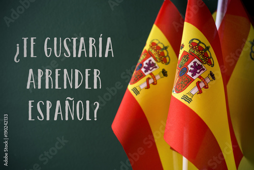 Obraz pytanie czy chcesz nauczyć się hiszpańskiego, po hiszpańsku
