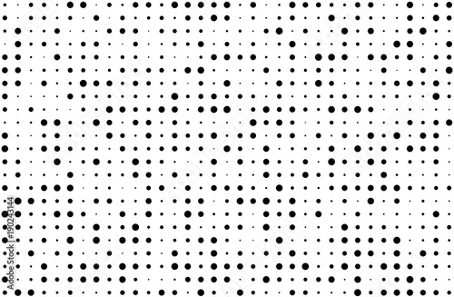 Grunge halftone background. Digital gradient. Dotted pattern with circles, dots, point small and large scale.