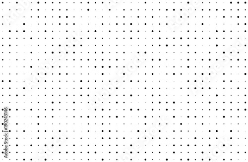 Grunge halftone background. Digital gradient. Dotted pattern with circles, dots, point small and large scale.