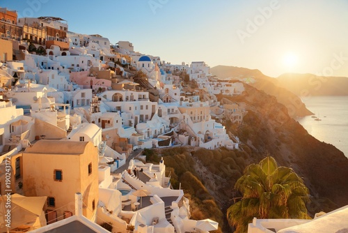 Santorini skyline sunrise