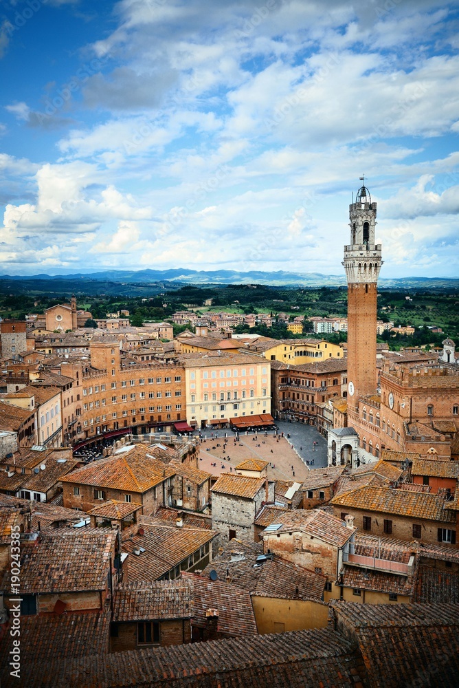 Siena bell tower - obrazy, fototapety, plakaty 