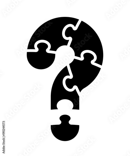 Question mark from jigsaw puzzle pieces