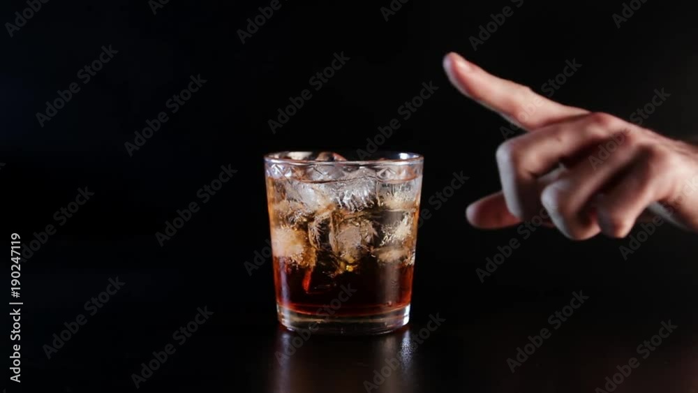 Stop drinking gesture. A hand forbid to take glass with alcohol. Stop drinking gesture. A hand forbid to take glass with alcohol.