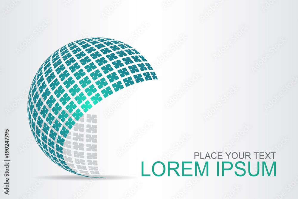 Logo stylized spherical surface with abstract shapes Logo stylized spherical surface with abstract shapes