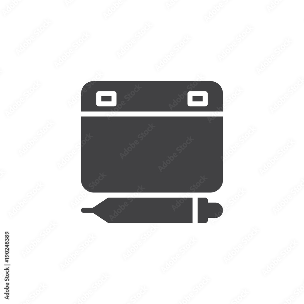 Graphic tablet icon vector, filled flat sign, solid pictogram isolated on white. Symbol, logo illustration. Graphic tablet icon vector, filled flat sign, solid pictogram isolated on white. Symbol, logo illustration.