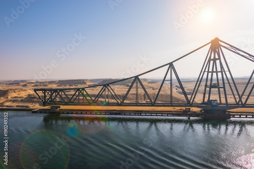 Longest swing bridge in the world. Suez Canal, Egypt. photo