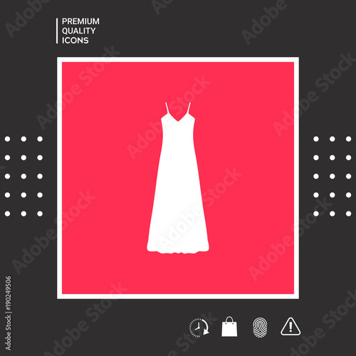 Long Dress, Evening dress, combination or nightie , the silhouette. Menu item in the web design