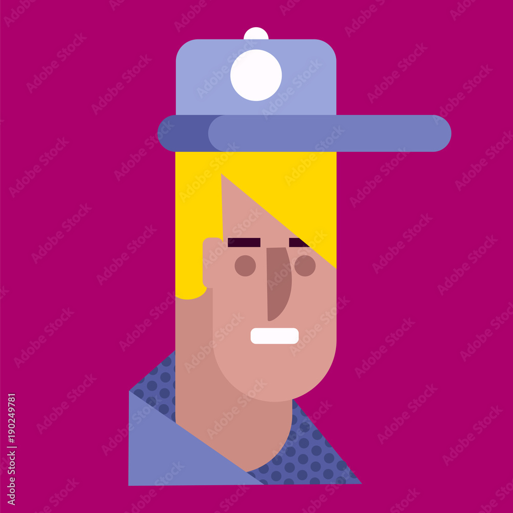 young guy in the cap icon vector illustration image design young guy in the cap icon vector illustration image design