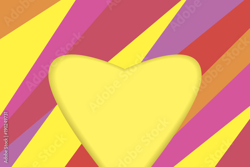 Vector Valentine's day card. Heart cut from paper, striped heart. A declaration of love.