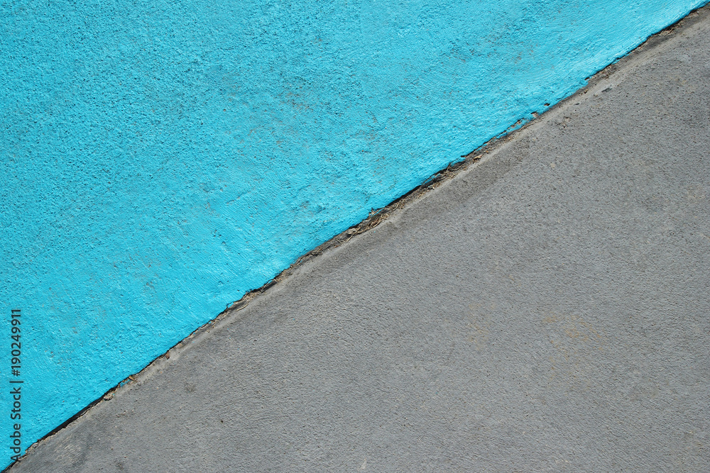 Blue and gray textured surface of asphalt for abstract background, top view.