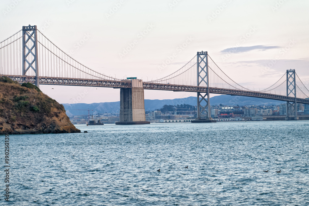 Bay Bridge at sunset, San Francisco