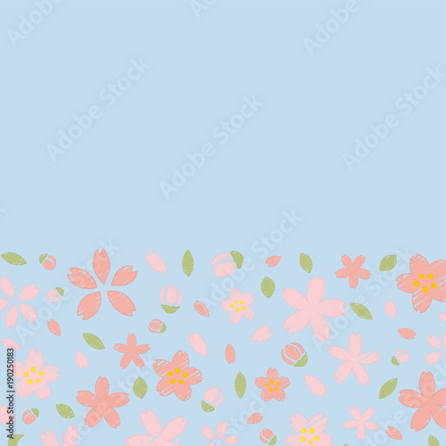 手書き風の桜のフレーム素材 © kumashacho