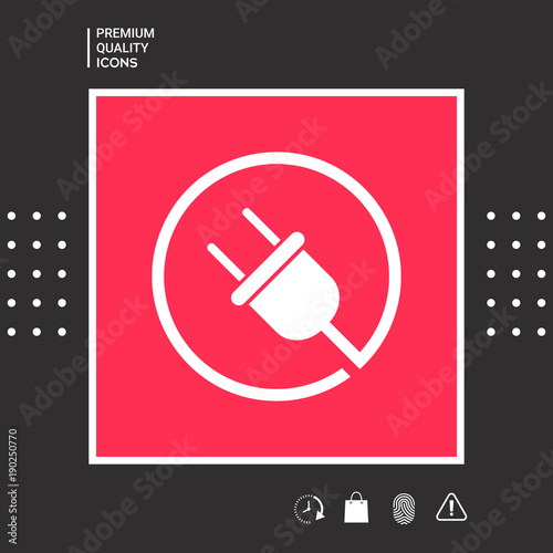 Plug in round icon