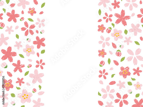 手書き風の桜のフレーム素材