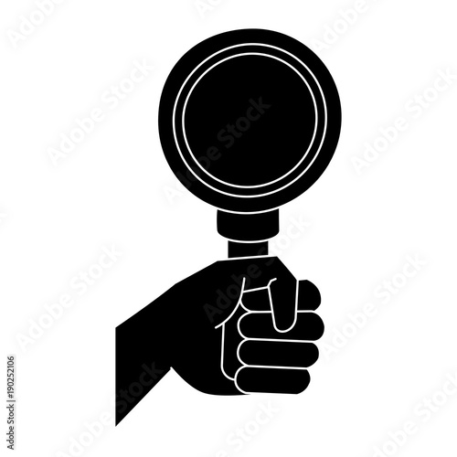 Hand with Magnifying glass